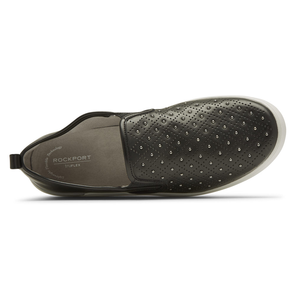 Rockport Slip-On Dam Svarta - Truflex Parissa Studded Gore - ZMOGV7364